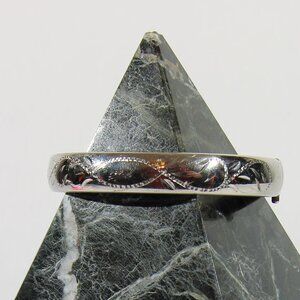 Vintage Craftmere Etched Sterling Silver Hinged Wide Bangle Bracelet